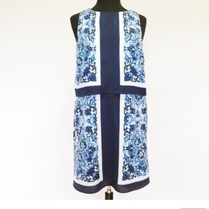 Michael Kors Womens Sleeveless Blue & White Floral Print Dress Size 4
